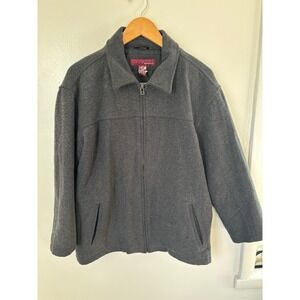 Vintage Mens Wool Cashmere Blend Full Zip Bomber Jacket Gray Size M‎ Merona 90s